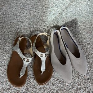 Bundle of size 9 shoes, flat NWOT, MKors are gently used, wear on bottom.